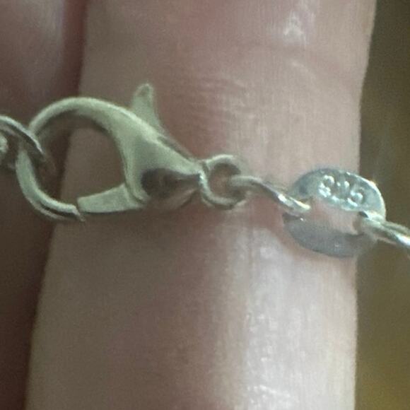 Dune Jewelry-Aquamarine Leaf Necklace - Sterling personalized hand crafted $250 - Picture 6 of 8